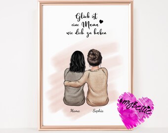 Presente de dia das mães presente de aniversário mãe personalizado, presente de mãe foto aniversário, presente personalizado mãe mãe pôster, B77