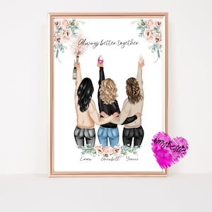 Girlfriends gift personalized | Best friend gift Christmas birthday | Girlfriends picture | Gift best friend | BFF|G104