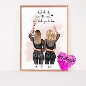 Freundinnen Geschenk Geburtstag personalisiert |  Beste Freundin Geschenk |  Freundinnen Poster | Geschenk Freundin Schwester | #B71
