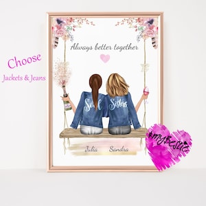 Gift for the best friend personalized | Poster girlfriends heart person | Girlfriends picture digital | Birthday gift girlfriend