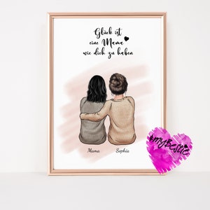 Mother&#39;s Day gift birthday gift mom personalized, mom gift picture birthday, personalized gift mom mother poster, B77