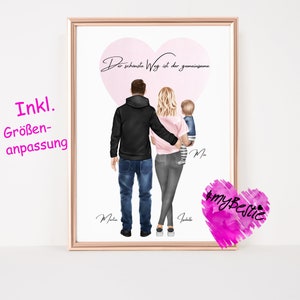 Familienbild mit Baby personalisiert | Muttertagsgeschenk | Vatertagsgeschenk | Geburstagsgeschenk | Poster Familie  | Bild Digital  #F6b
