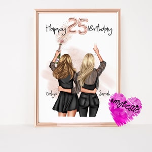 Birthday gift girlfriend sister personalized | Girlfriend picture | Best friend gift picture | Girlfriends picture digital #B70