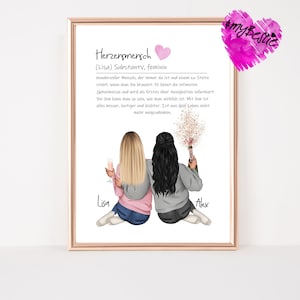 Gift best friend personalized, definition poster heart person, girlfriends picture birthday gift girlfriend, girlfriend gift