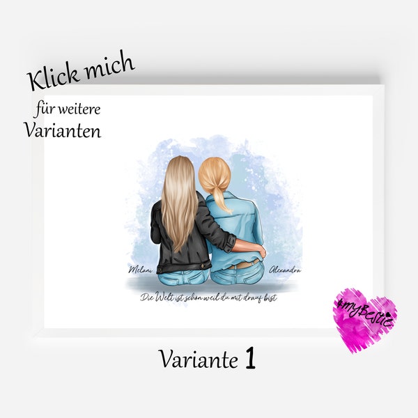 Beste Freundin Geschenk | personalisiertes Geschenk | Geburtstagsgeschenk für Sie | Personalisiertes Poster | Geschenkidee Beste Freundin