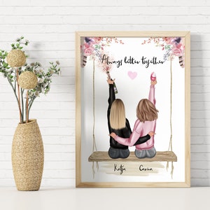 Regalo para mejor amiga, regalo personalizado, regalo de cumpleaños para novia, póster personalizado, idea de regalo para novia de Navidad.