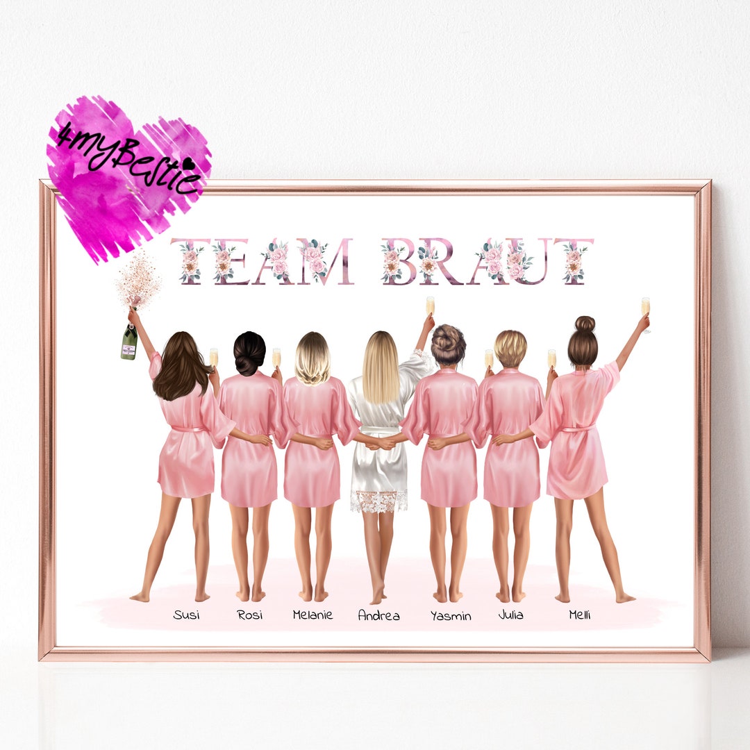 Bachelorette Party Gift Personalized, JGA Poster, Team Bride ...