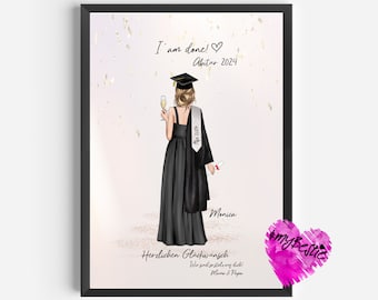 Abitur 2025 Gift Card Poster | Abitur Passed | Personalized Graduation Gift Picture | Congratulations Abitur 2025 | Digital