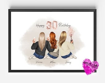 Gift 30th birthday girlfriend | 30th birthday | personalized gift girlfriend for birthday 40th birthday | Girlfriend picture poster