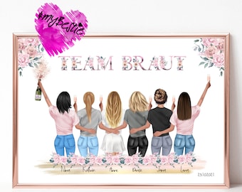 JGA girlfriend, hen party gift personalized, JGA poster, team bride, bachelorette party, bride gift girlfriends, JGA13