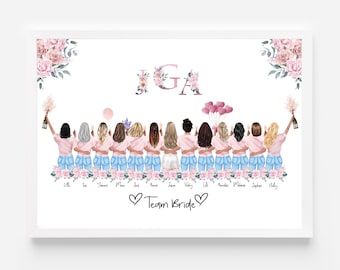 Bachelorette Party Gift Personalized, JGA Poster, Team Bride, Bachelorette Party, Bride Gift Girlfriends, JGA Girlfriend,