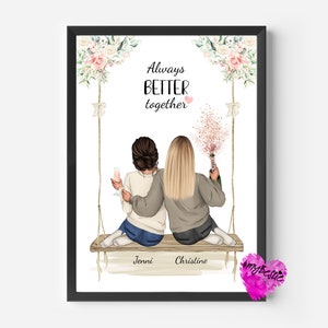 Best friend gift birthday | girlfriends gift | personalized girlfriends picture poster birthday gift Christmas gift