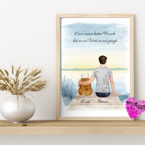 Ricordo del cane, poster regalo personalizzato, regalo di compleanno per un amico, regalo di Natale per un amico, regalo in ricordo dell'animale domestico