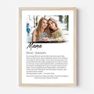 Definition of Mom Poster | Photo gift for mother | Gift for mom | Personalized poster | Christmas gift for mom | Christmas gift