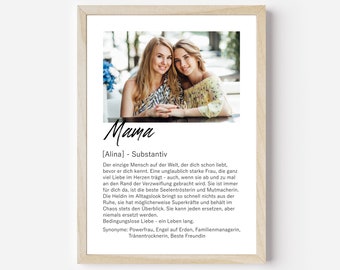 Definição de pôster personalizado para mãe | Presente fotográfico para mãe | Presente para mãe | Presente de Natal para mãe | Presente de aniversário