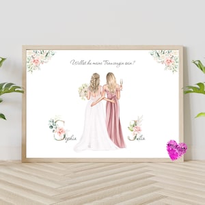Maid of honor questions gift | Thank you maid of honor | Photo gift bridesmaid | personalized gift maid of honor | Bridesmaid gift