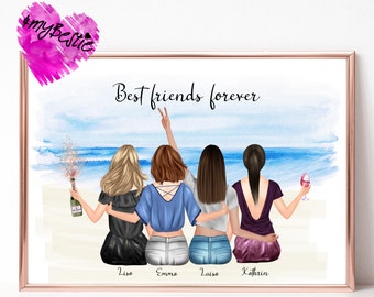 Regalo para mejor amiga, regalo de cumpleaños para novia, foto de novia, póster de mejor amiga, foto de regalo de novia personalizada, #G62