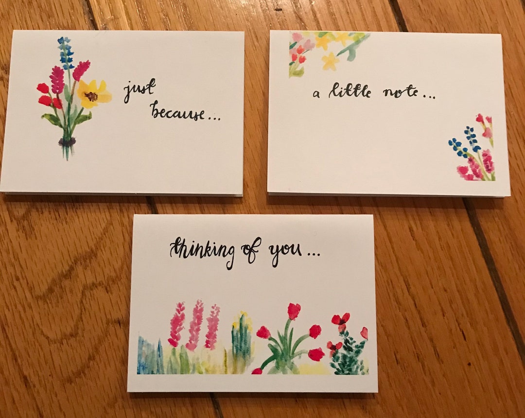 Handmade Watercolor Flower Greeting Cards - Etsy