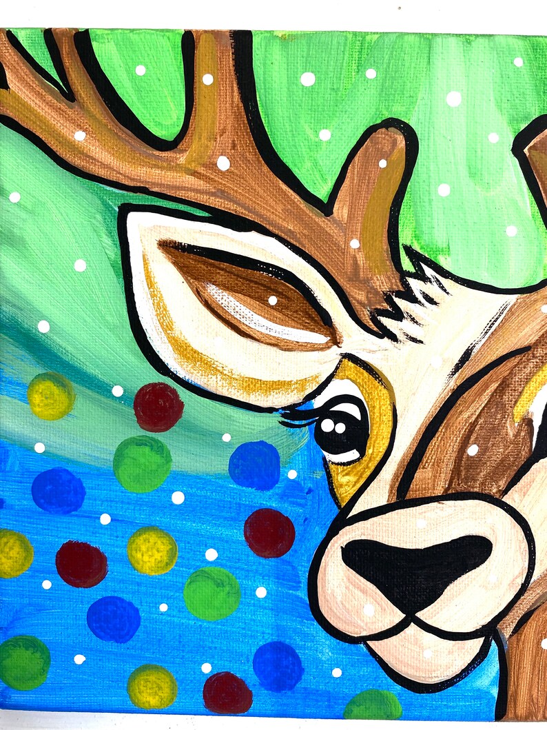 Christmas Reindeer Wall Art, Abstract Christmas Reindeer Wall Art
