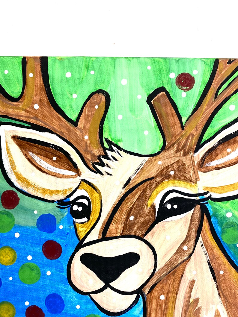 Christmas Reindeer Wall Art, Abstract Christmas Reindeer Wall Art