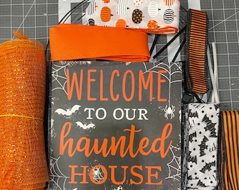 Halloween Front Door Wreath Kit, DIY Halloween Wreath Kit, DIY Halloween Wreath Kit, DIY Wreath, Halloween Front Door Wreath