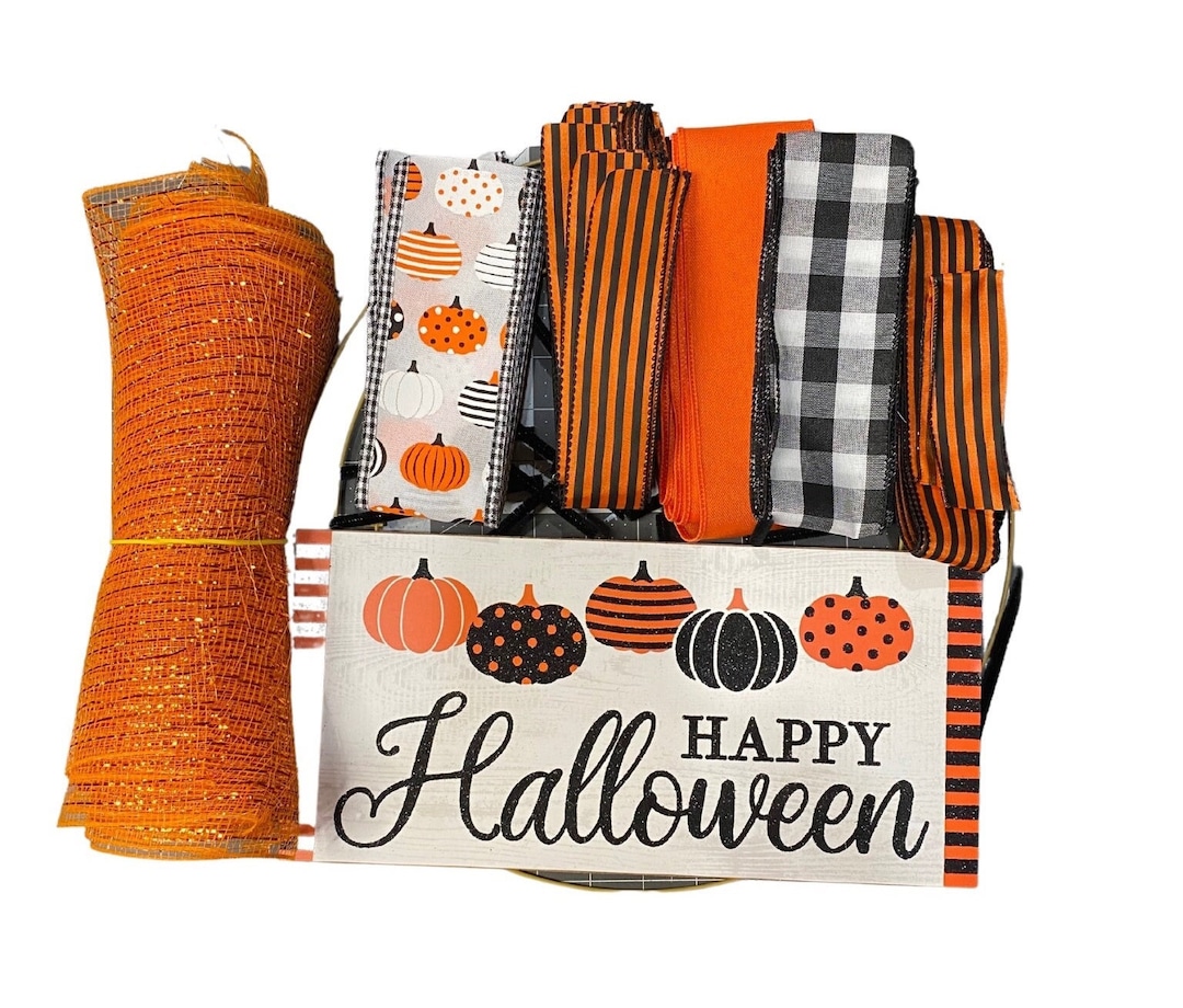 Halloween Front Door Wreath Kit, DIY Halloween Wreath Kit, DIY