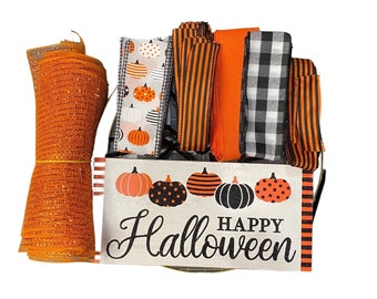 Halloween Front Door Wreath Kit, DIY Halloween Wreath Kit, DIY Halloween Wreath Kit, DIY Wreath, Halloween Front Door Wreath, Happy Hallowee