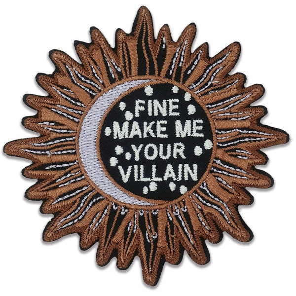 Fine Make Me Your Villain Embroidered Iron-On Patches, The Darkling Badge Applique-80x79mm