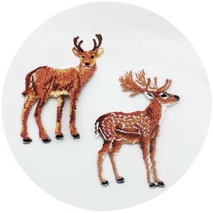 Gestickter Aufnäher Reindeer,Waldtiere Hirsch Abzeichen,Sika Elk Dekorativer Patch,DIY Weihnachtsdekor Aufnäher,ein kleines Geschenk