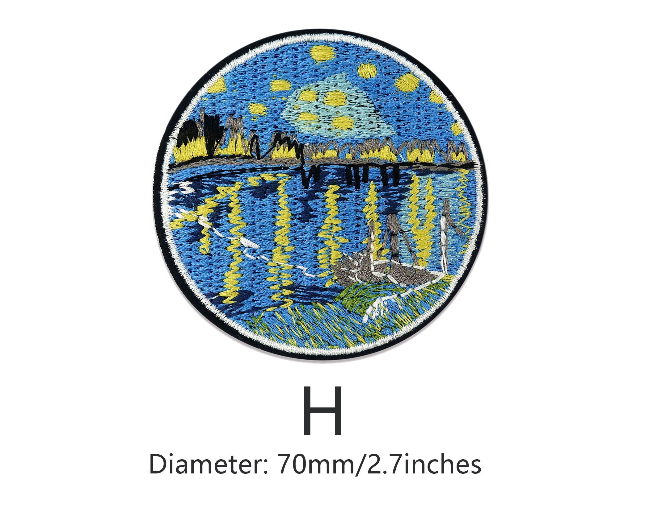 Famous Painting Embroidered Art Iron on Patch,van Gogh Embroidered ...