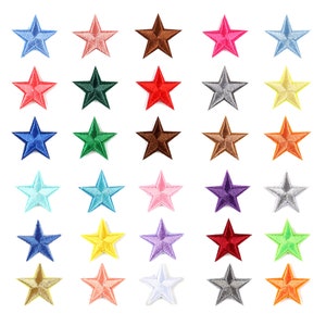 Mini Star Iron On Patch Embroidered Star Patch Multicolored Star Patches  For Collar Accessory Badge--1.15&quot;/3cm