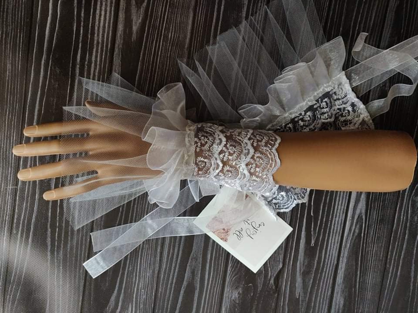 White Lace Cuffs Wedding Cuffs Cuffs With Tapes Long Cuffs Etsy