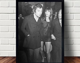 Jane Birkin and Serge Gainsbourg Poster Canvas Art Wall Home Decor (No Frame)