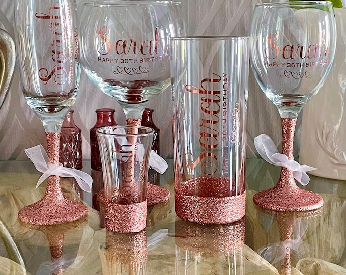 Personalised message glass gift | 18th, 21st Birthday gift Girl,  Birthday, Prom, Graduation, Custom occasion, Gin, Wine, Pint, Shot Glass