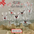 Personalised Reindeer Christmas Glass: Stocking filler, Secret Santa Gift, table decoration, him, her, teen