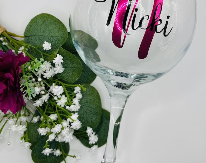Personalised Monogram Gin Glass: Custom Initial Birthday Gift