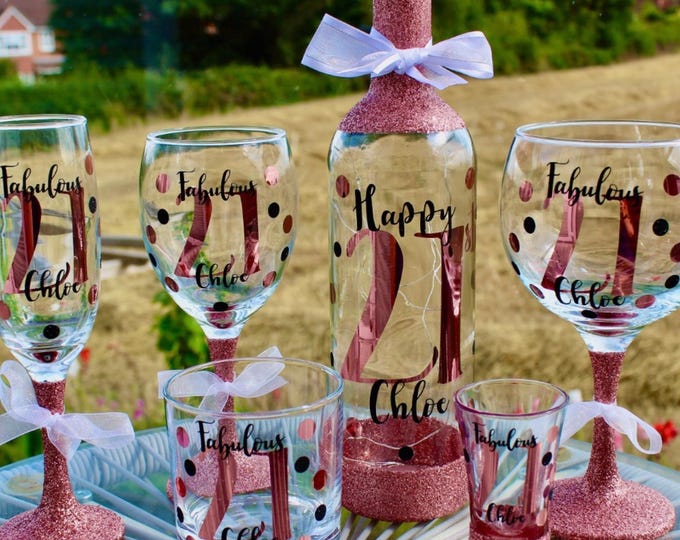 Personalised Birthday Glass | 18th Birthday gift | 21st Birthday gift | gift for her | 30th birthday  | 40th | 50th | best friend gift