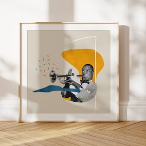 Jazz Art Print- Louis Armstrong | Blues, Jazz Music Wall Decor