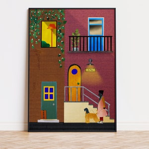 Harlem Wall Art- NYC Neighborhood- City Art- Americana, Harlem Renaissance, City Illustration