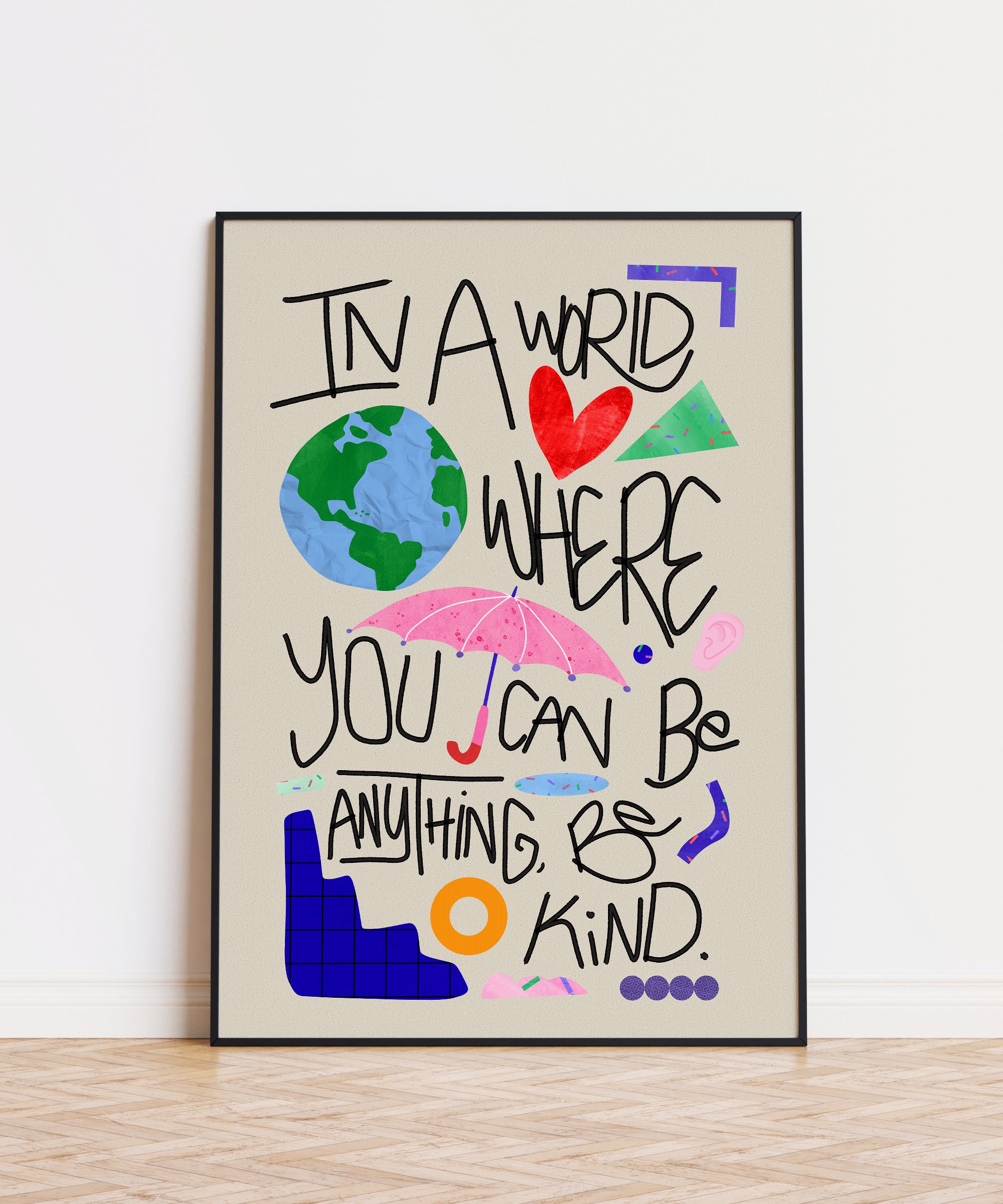 Kindness Wall Art, Inspirational Quote Print, Positive Home Decor