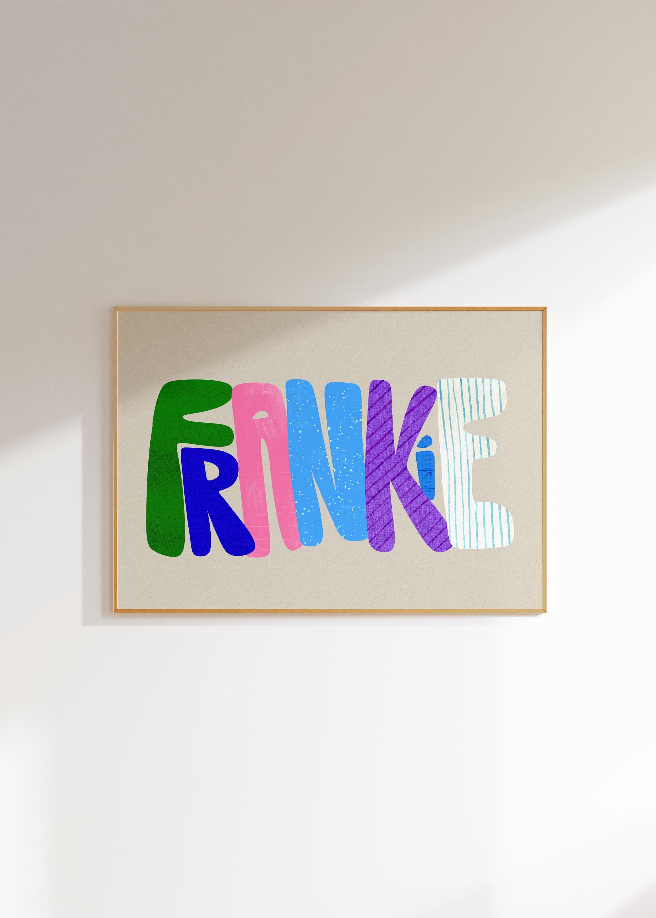 Frankie, Personalized Baby Name Art Print, Agustin Custom Nursery Decor, Bold Textured Letter Canvas, Modern Children's Room Wall Art
