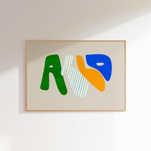 Arlo, Colorful Name Art Print, Eclectic Home Decor, Vibrant Textured Typography, Unique Graphic Design, Customizable Name Art