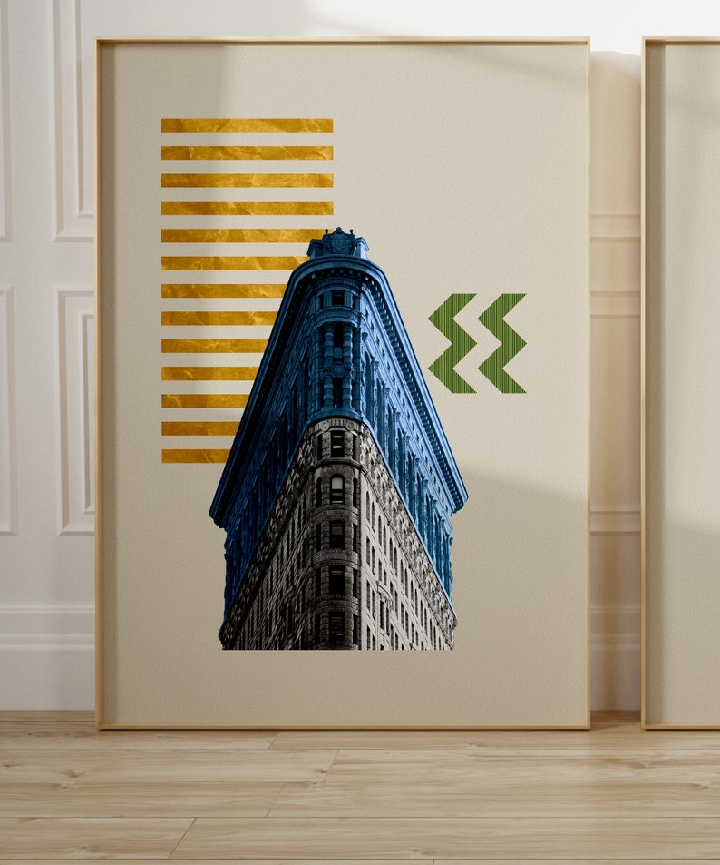 New York City Manhattan Wall Art Set of 3 Prints Yellow Etsy