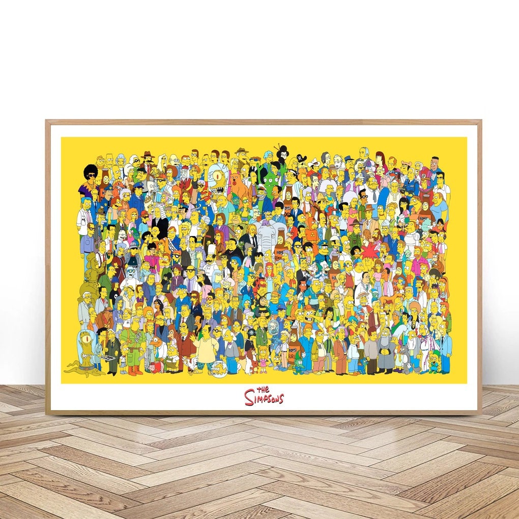 List of All the Characters of the Simpsons Poster Home - Etsy