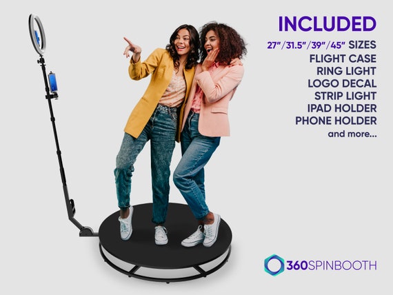 360 Photo Booth PRO - 115cm AUTOMATIC Metal Round Shape (360 camera booth,  360 video booth) - 360PhotoBoothPRO
