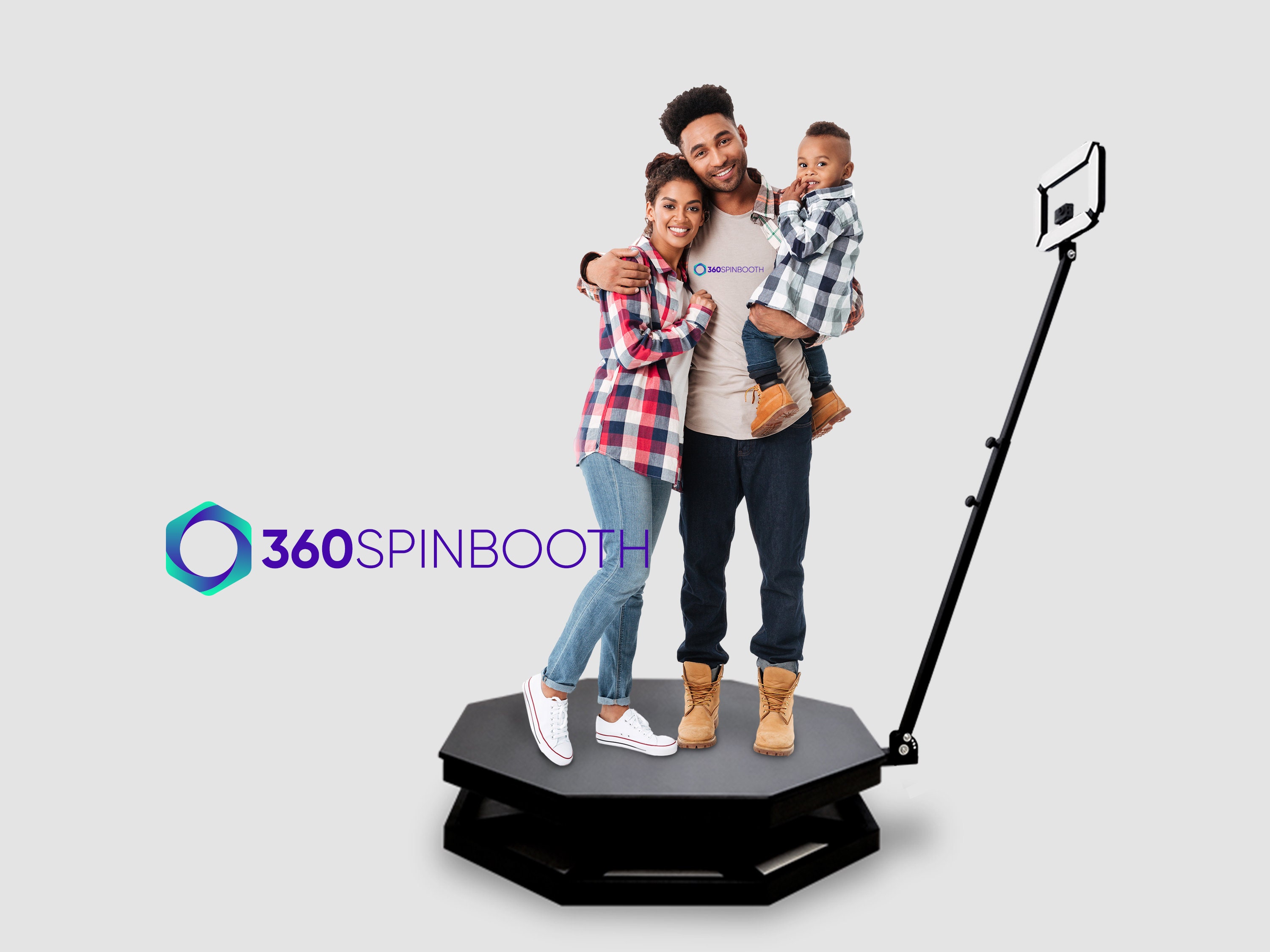 360 Photo Booth PRO - 115cm AUTOMATIC Metal Round Shape (360 camera booth,  360 video booth) - 360PhotoBoothPRO