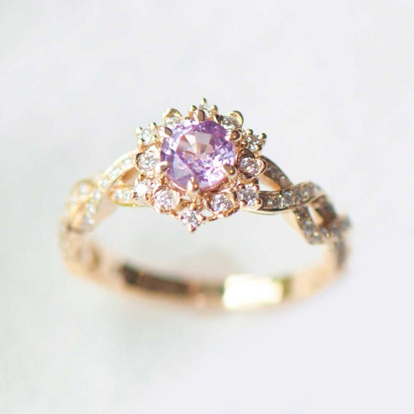 Floral Engagement Ring Etsy