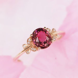 Pink Tourmaline Valentine Ring Rose Gold Diamond Butterfly Proposal Ring Tourmaline Engagement Ring Women Wedding Ceremony Christmas Gifted.