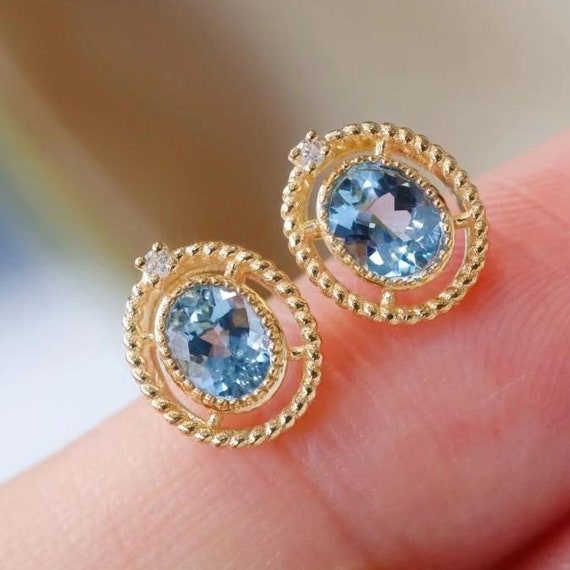 Pendientes De Oro Blanco Con Topacios ATELIER