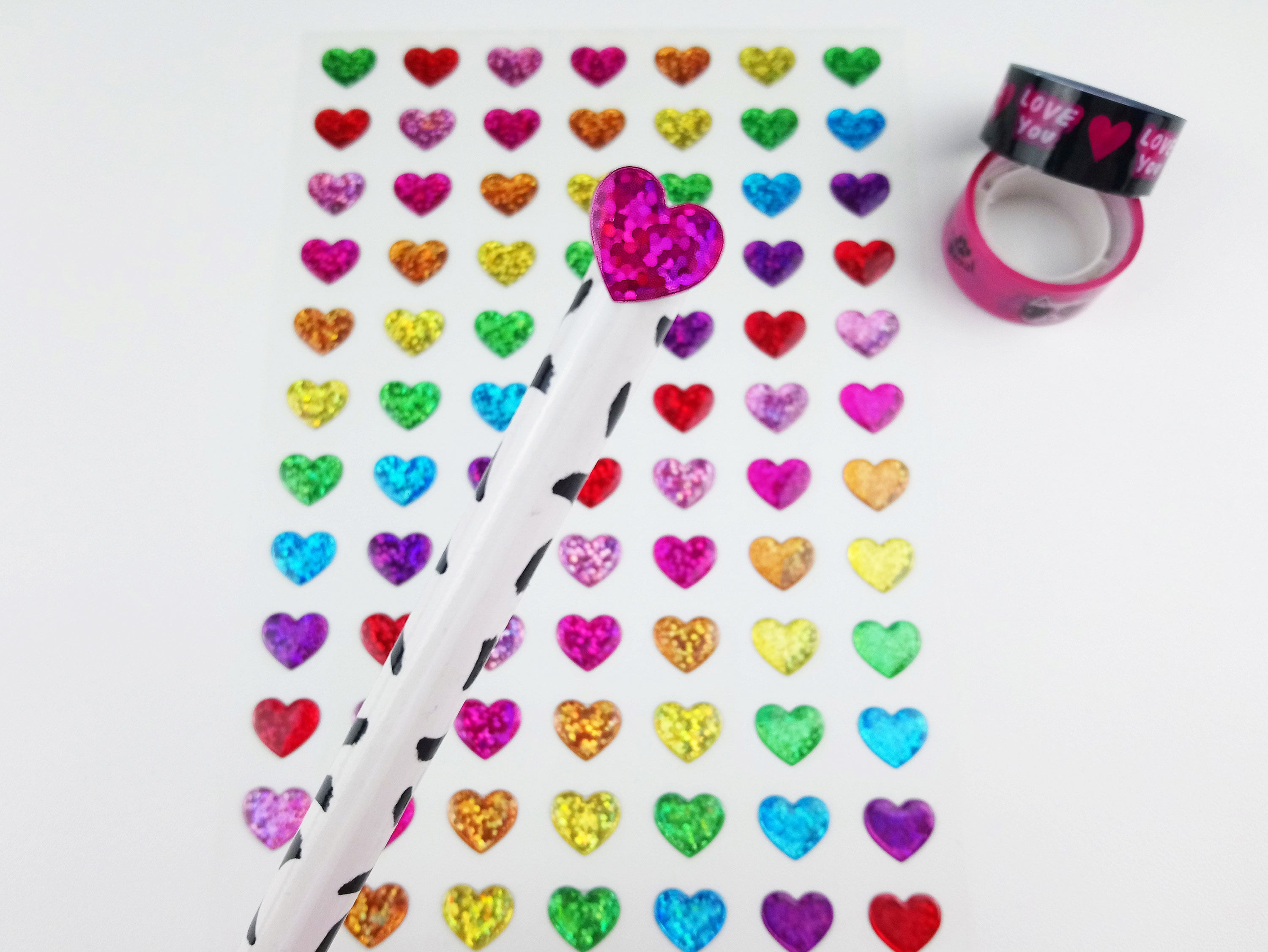 1/2 Inch Mini Heart Chat Bubble Sticker Sheet 13mm Small Heart Stickers  Holo Stickers Planner Calendar Valentine's Day 